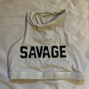 Savage barbell high neck sports bra